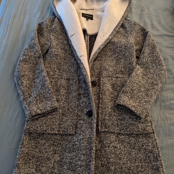 Lucky Brand Jackets & Blazers - Lucky Brand Faux Sherpa Lined Grey Hooded Coat XS